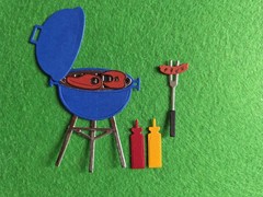1 Barbecue Grill & Accessorie For summer Days Cardstock die cuts scrapbook cards