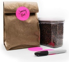 Vibrant 3 Inch Fluorescent Pink Circle Stickers – 500 Count for Easy Labeling