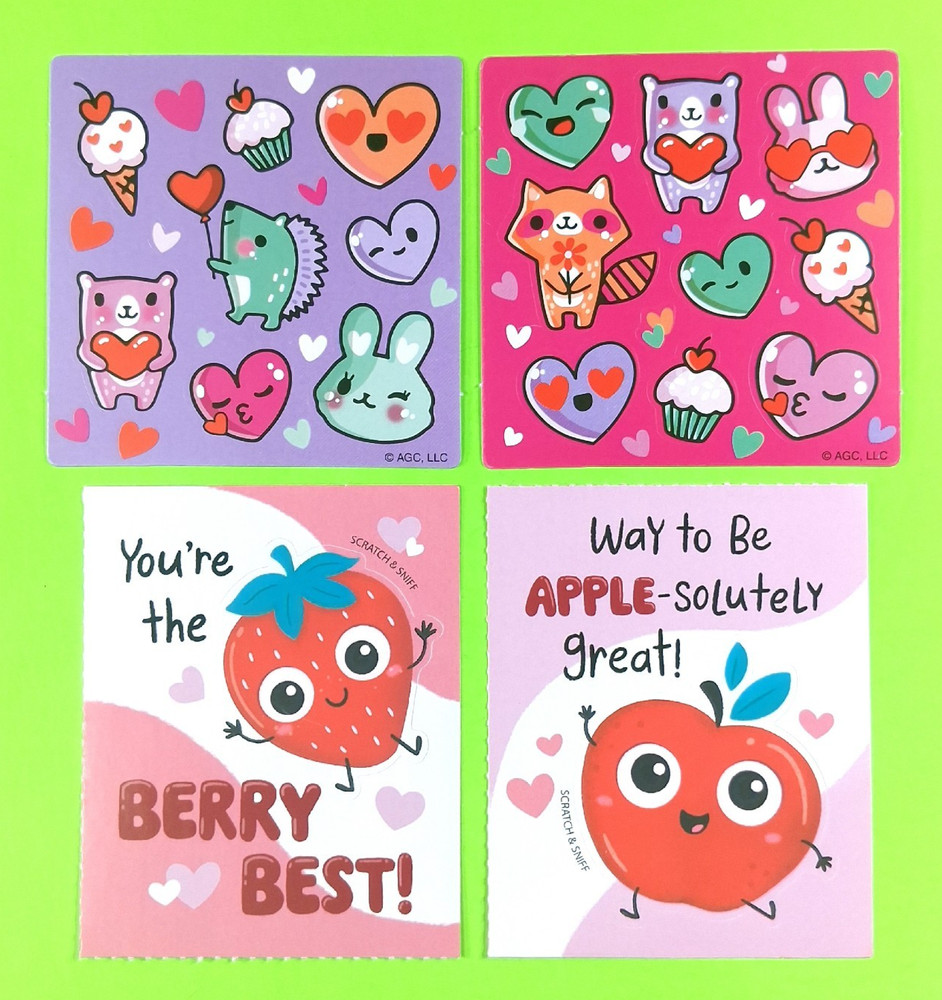 AGC Valentine’s Day Love Mini Sticker Sheet Set Of 4 Scented Style 2