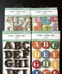 4 Packs Colorbok Sticky Alphabet Letters A To Z Sweet Sparkle Black Ornate NEW