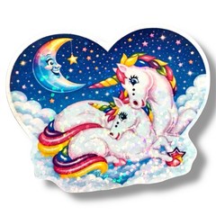 Retro Unicorns Prism Sticker 80s Holographic Kawaii 90s Glitter Decal