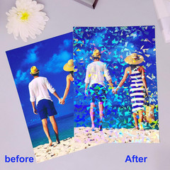 32 Sheets Holographic Sticker Paper Clear Vinyl Self Adhesive Waterproof Rainbow