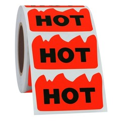 Fluorescent Red Hot Stickers 500pcs Rave Flame Shape