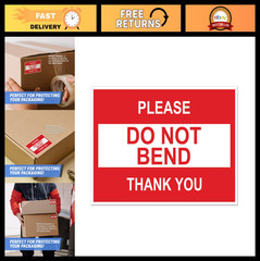 300 Count Do Not Bend Sticker Labels – 3×2 Inch Rectangle for Shipping & Handlin
