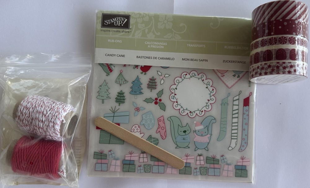 Stampin’ Up! – «CANDY CANE LANE» Rub-Ons/Baker’s Twine/Washi Tape **NEW**
