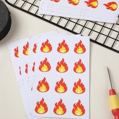 Fulmoon 144 Pcs Fire Vinyl Stickers 1.18 x 0.91 Inches Waterproof Red, Yellow