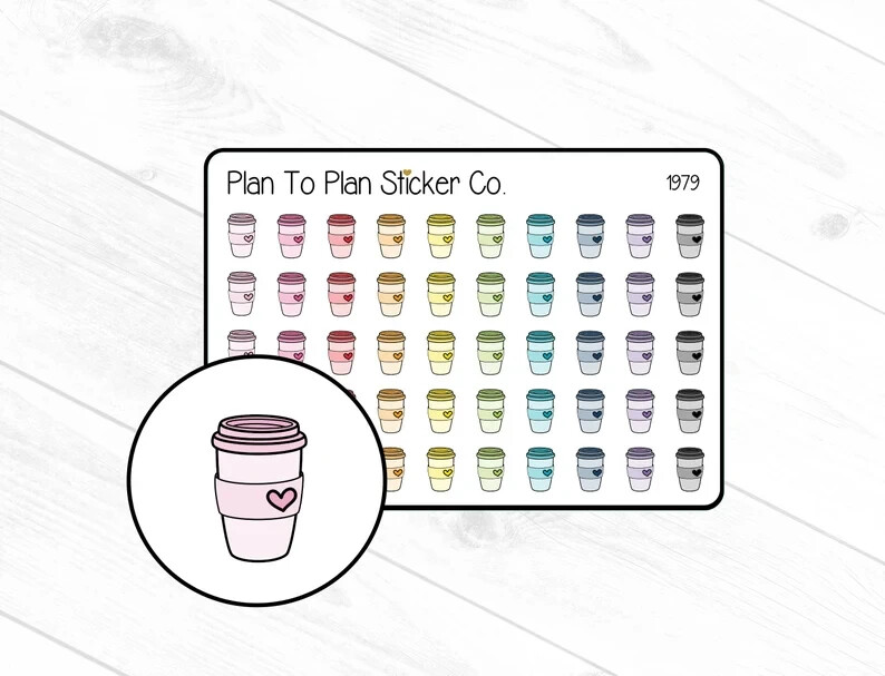 1979~~Coffee Cup Planner Stickers.