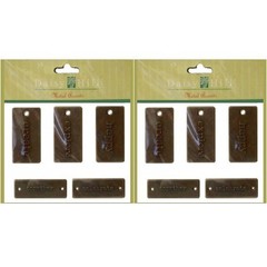 2 SETS DAISY HILL METAL ACCENTS – EMBOSSED TAGS CREATE EXPLORE HAPPY CELEBRATE