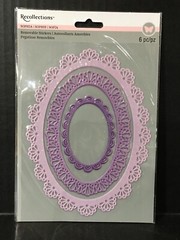 Recollections Sophia Removable Oval Frame Stickers 6pc New Lavender Shabby Chic