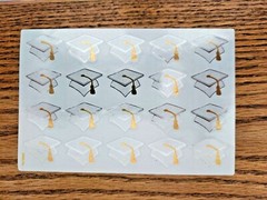 Vintage AGC Inc. Graduation Cap 20 Stickers Sheet Scrapbooking