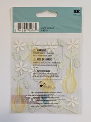 VERY RARE Jolee’s White Blooms Flowers In Vases Scrapbooking Stickers