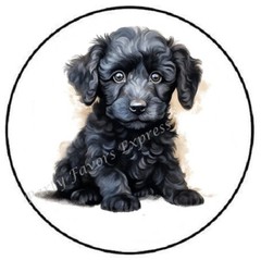 BLACK DOG PUPPY POODLE MALTESE ENVELOPE SEALS LABELS STICKERS PARTY FAVORS