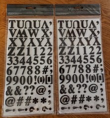 Lot 10 Packs 3 Dimensional Letters/Numbers Black Red Glitter 1,172 Pieces NEW