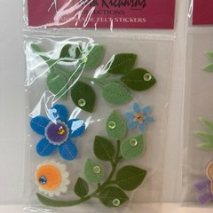 Scrapbook Embellishments Felt Stickers Flowers Pig Sheep Dimensional