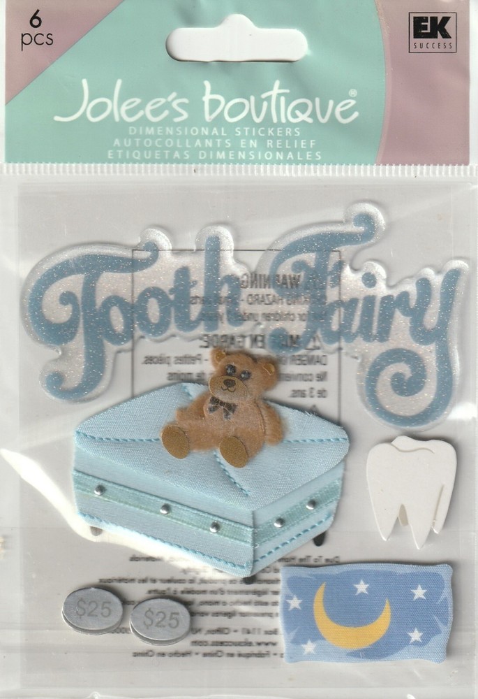 Jolee’s Boutique 3D Stickers TOOTH FAIRY Theme 6 pcs 81356 FAST FREE SHIPPING!