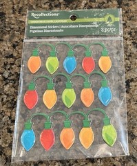 Recollections CHRISTMAS STRING LIGHTS Dimensional Stickers Holidays