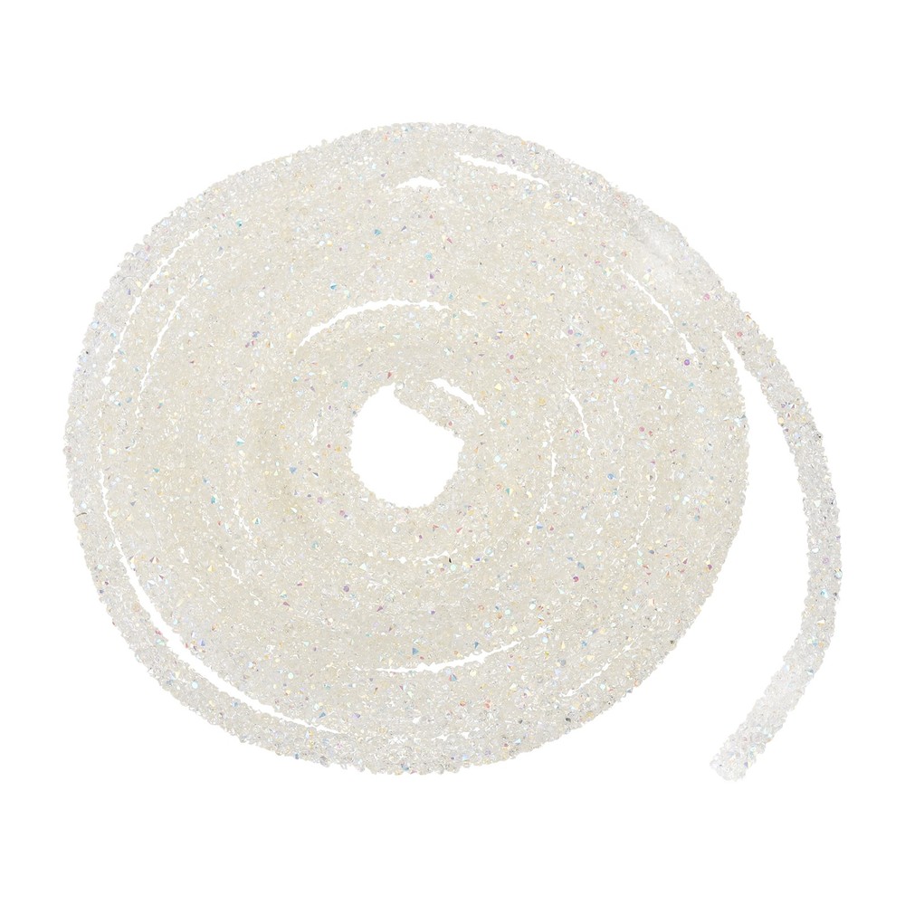 2.5 Yard 7mm Glitter Sequins Rope Sequins Rhinestone Cord Clear Cream