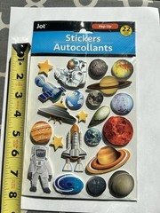 JOT Pop-Up Stickers Space Planets Astronaut Rocket Satellite UFO Stars 22ct NEW