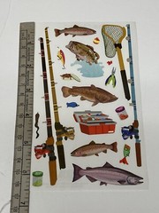 Lot of 2 Sheets MRS GROSSMAN’S FISHING Stickers 2013 Trout Pole Bait 4″ x 6.5″