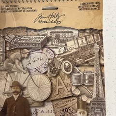 Tim Holtz Idea-ology Salvage Stickers FRENCH INDUSTRIAL 100% Complete 5 Pages