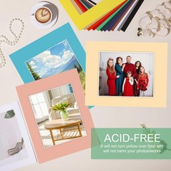 Prudiut 15 Pack 11×14 Picture Mats, Mixed Colors Frame Mattes for 8 x10 Pictures