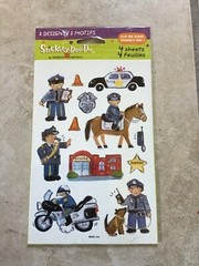 VINTAGE AMERICAN GREETING STICKETY DOO DA POLICEMEN FIREMEN 2 DESIGNS 4 SHEETS *
