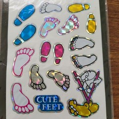 Laser Stickers Footprints Feet New Sealed Vintage
