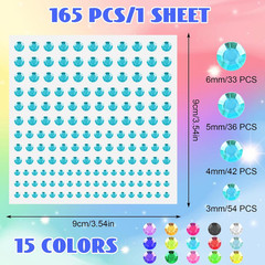 Rhinestone Gem Stickers, 2475 Pcs Self Adhesive Face Gems Rhinestones, Women Fac