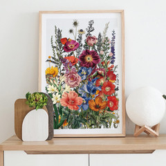 3 Sheets Vintage Garden Flower Transfer Stickers 6X12Inch Flowers and Plants Fur