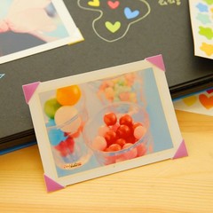Scrapbook Photo Corner Sticker Set Assorted Colors Lightweight and Practical