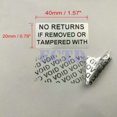 500pcs No Returns If Tampered or Removed Evident Warranty Stickers 4x 2cm
