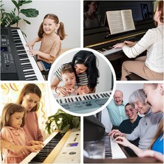 Full Size 88-Key Removable Piano Note Stickers with Dust Cover & Storage Box