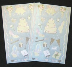 Mrs Grossman Two Vintage 6×9″ ‘WEDDING’ Sticker Sheets (c-2001)