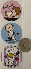 VALENTINE SNOOPY Stickers (3pc)Peanut•Woodstock•Charlie Brown•Cartoon•Cards•