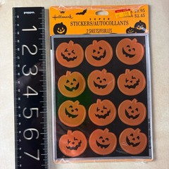 Vintage Sealed NEW Hallmark 1995 FOIL Halloween pumpkin sticker 2 Sheets