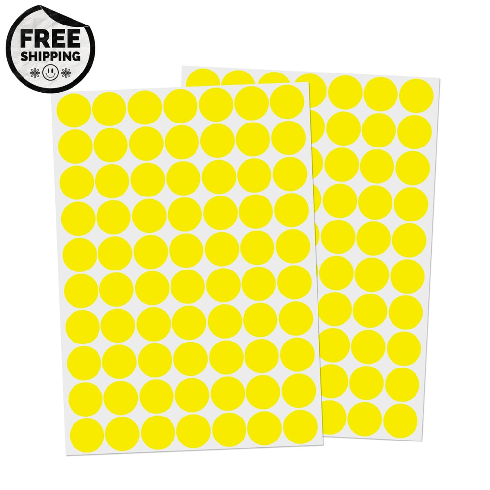 1400 Yellow Round Dot Stickers 3/4″ Color Coding Labels Office Classroom