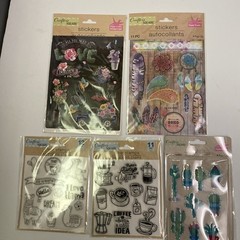 5-Packs Crafters Square Stickers Different Designs .