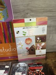 Large Craft Supply Lot Paper Pads Wood Hearts Beads Scrapbooking DIY Mixed