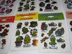MOODIES PRISM STICKER SHEET 10 PC SET KENT TOYS 1983 VINTAGE NIP PRISMATIC