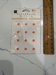 Scrapbook Interior Nail Round Top SnapOn Paper-Crafting Fastener Tangerine Color