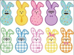 40 PCs ~1×1.2 Inch Cute Pastel Easter Bunny Stickers Decorations 9 Designs