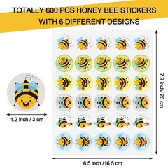 1000 Pcs Bumble Bee Stickers for Kids School Classroom Reward DIY Crafts