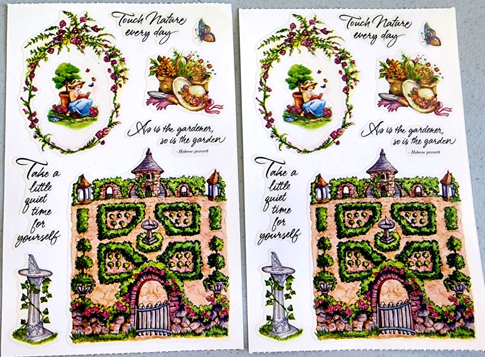 PSX English Garden Clear Stickers 2003 Vintage Scrapbooking Floral 2 Sheets NOS