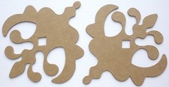 {3} DECORATIVE ACCENTS -Style 2- Unfinished Chipboard Die Cuts – 3 1/8″ x 4 1/4″