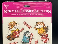 Vintage 1981 Hallmark Shirt Tales Scratch N Sniff Stickers Peppermint NOS SEALED