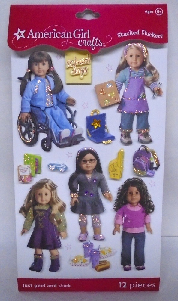 EK Success American Girl Crafts Stacked Stickers School Days Dolls Backpack Art