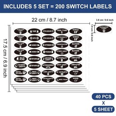 200 Pcs Boat Switch Panel Labels, Oval Marine Boat Dash Board Switch Instrume…
