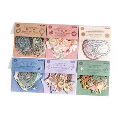 30X Lace Moon Bloom Paper Die Cut Stickers Journal Album Diy Scrapbooking Crafts