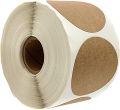 2″ Natural Brown Kraft Stickers / 500 Circle Labels Roll/Permanent Adhesive B…