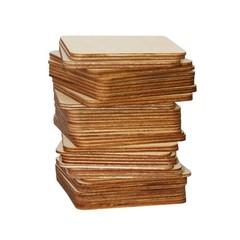 MONKEY SUN 48 Pieces 4 x 4 Inches Unfinished Square Wood Blank Coaster Bulk f…